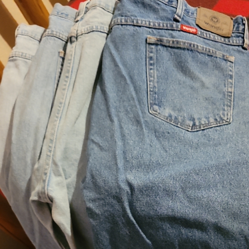Lot Of 4 Wrangler Men's Blue Denim Jeans 44 X 30